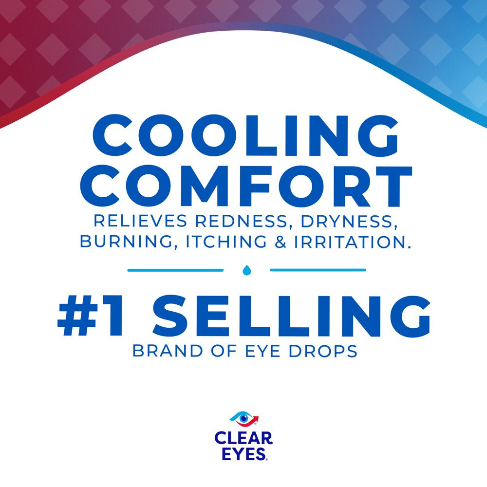 Clear Eyes Cooling Comfort Relief Lubricant Eye Drops, 0.5 Fl Oz