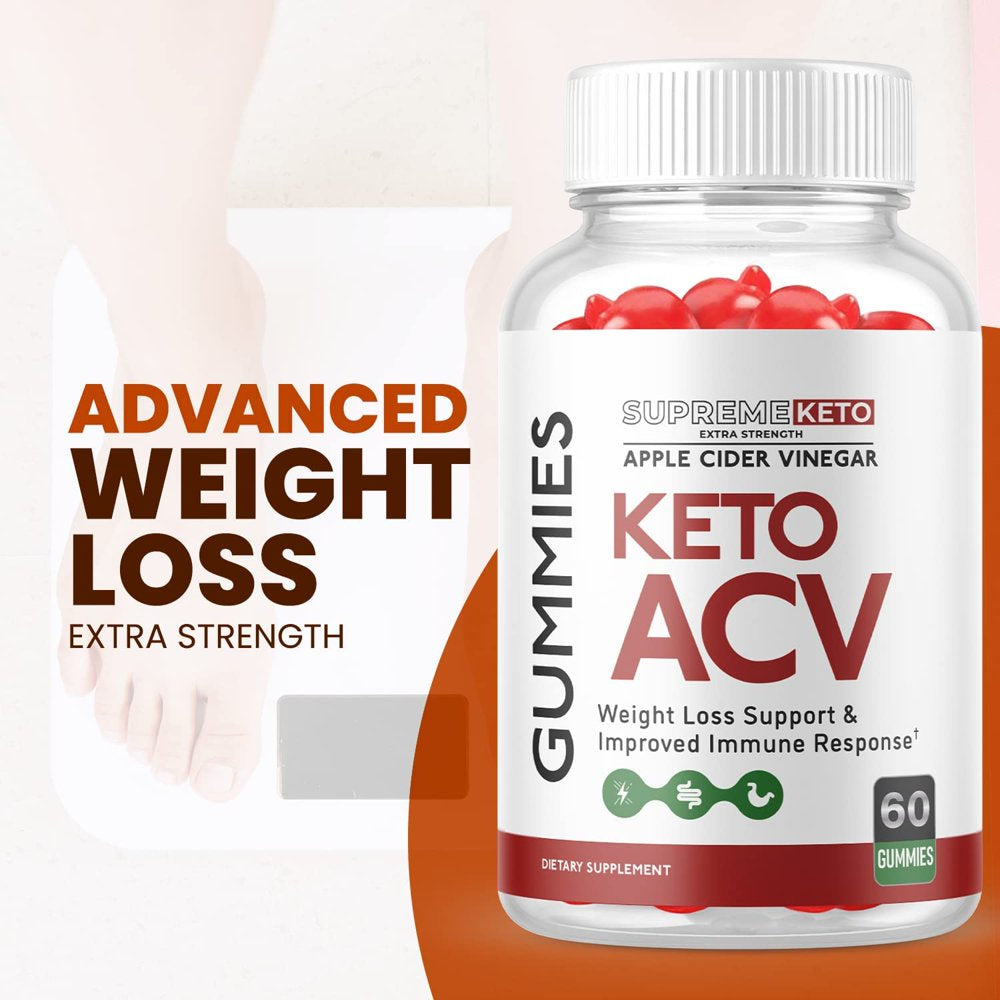 (1 Pack) Supreme Keto ACV Gummies - Energy & Focus Boosting Dietary Supplements for Weight Management & Metabolism - Fat Burn - 60 Gummies