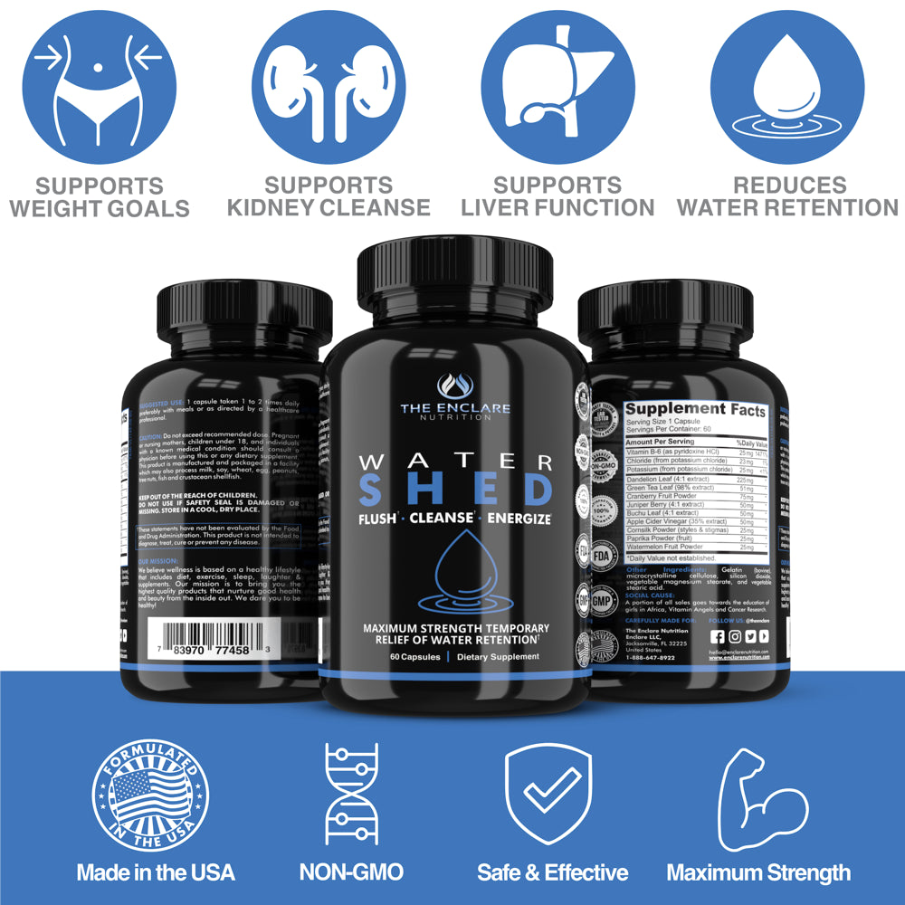 Water Pills 60 Ct, Natural Diuretic for Water Retention, Cranberry Pills Support Urinary Tract, Bloating Relief for Women and Men, Liver Detox, Reduce Swelling Feet, Hands, Water Weight Loss Tablets