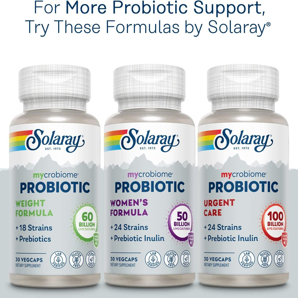 SOLARAY Mycrobiome Probiotic Men’S Formula, Probiotics for Men, Gut Health, Digestion, Immune Function & More, 20 Billion CFU Mens Probiotic, 24 Strains plus Prebiotic, 30 Servings, 30 Vegcaps