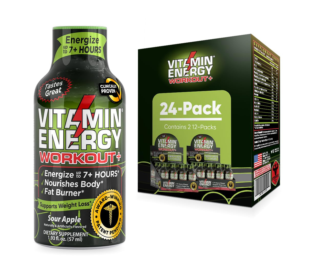 Vitamin Energy Pre-Workout and Extra Strength Energy Drink Shot Bundle