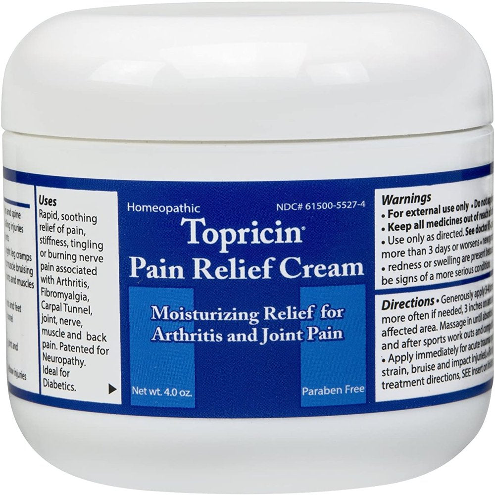 Topricin Pain Relief Cream 4 Oz (Pack of 3)