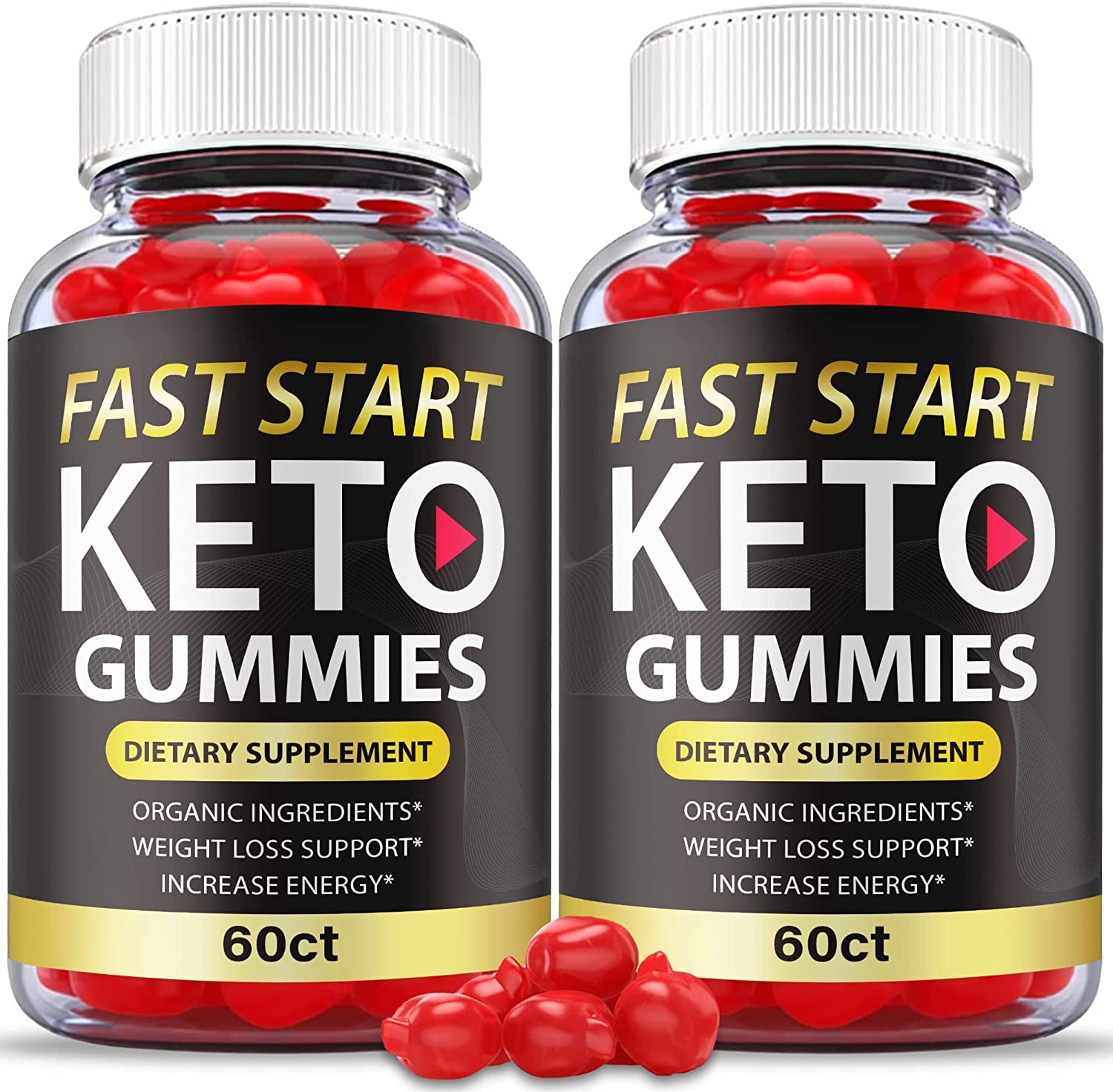 (2 Pack) Fast Start Keto Gummies - Official Formula, Vegan, Non Gmo - Fast Start Keto ACV Gummies, Fast Start ACV Gummies with Apple Cider Vinegar, Vitamin B 12, Vitamin B 6, Weight (120 Gummies)