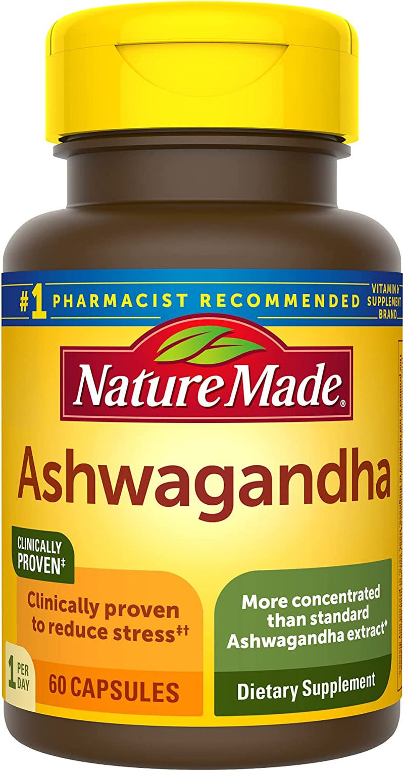 Nature Made Ashwagandha 125Mg, Dietary Supplement for Stress Support, 60 Capsules, 60 Day Supply