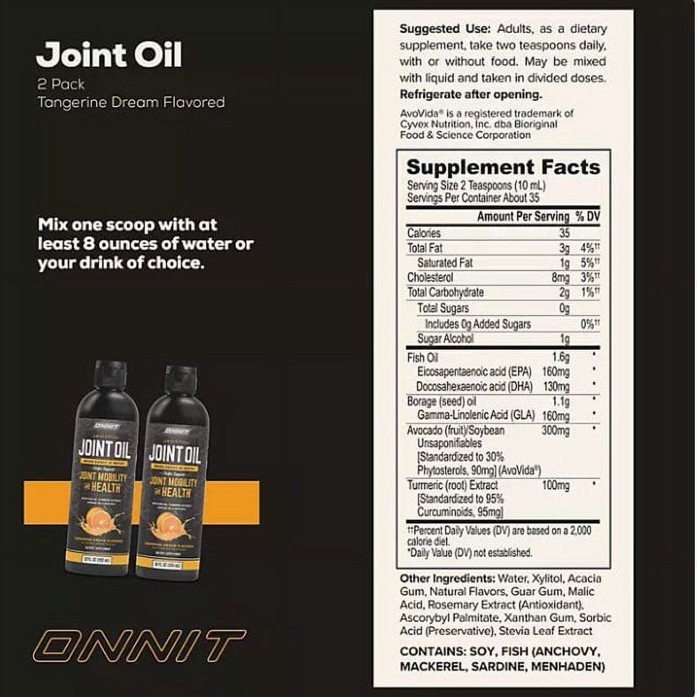 Onnit Joint Oil: Emulsified Liquid Fish Oil to Support Joint Health and Mobility, Tangerine Flavor (2 Pk., 12 Fl. Oz. )