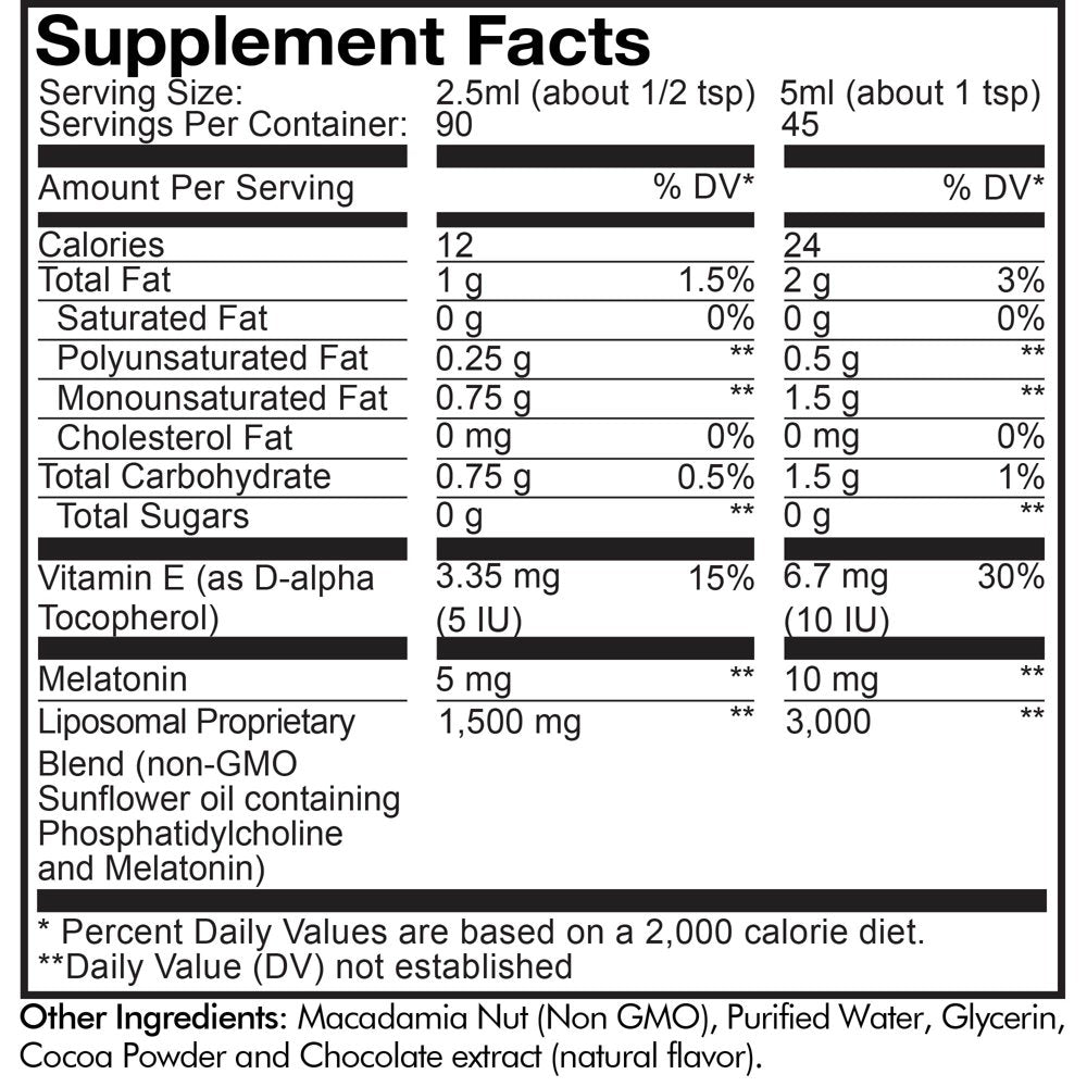 Codeage Nanofood Liposomal Ultra Sleep + Melatonin Liquid Drops Supplement for Adults, Vitamin E, 8 Fl Oz