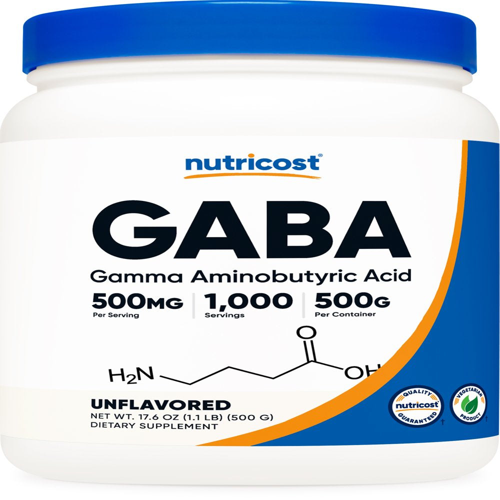 Nutricost Pure GABA 500G Supplement Powder (Gamma Aminobutyric Acid) (500 Grams/1.1 Pounds)