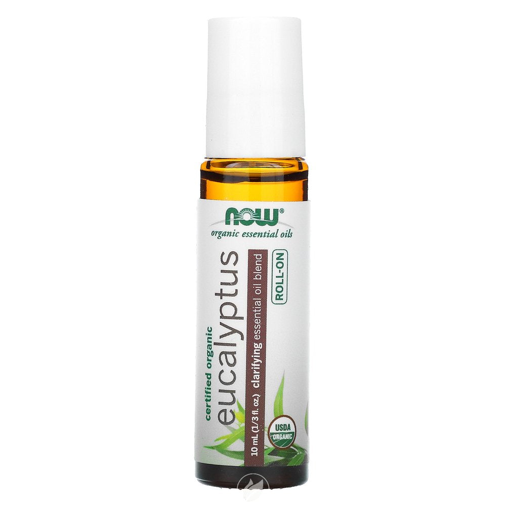 NOW ORGANIC EUCALYPTUS EO ROLL-ON 10 ML, Pack of 2