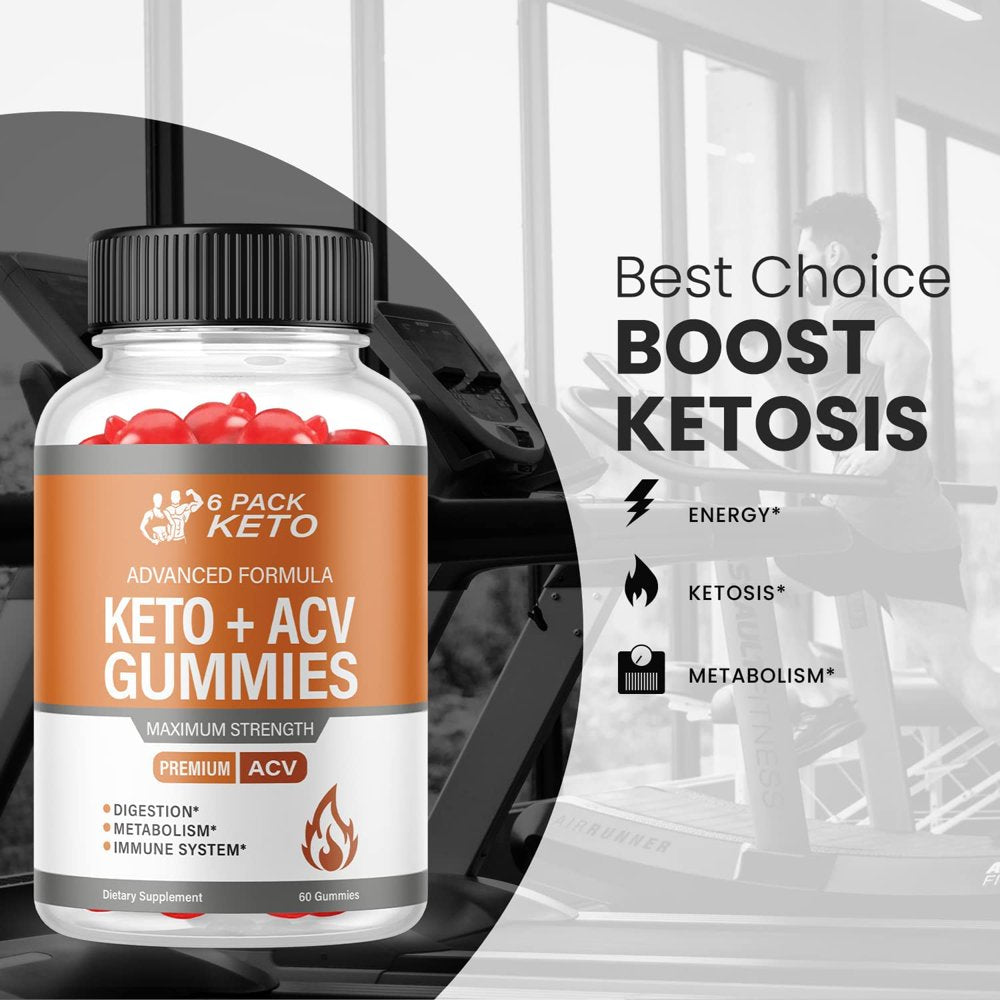 (1 Pack) 6 Pack Keto ACV Gummies - Supplement for Weight Loss - Energy & Focus Boosting Dietary Supplements for Weight Management & Metabolism - Fat Burn - 60 Gummies