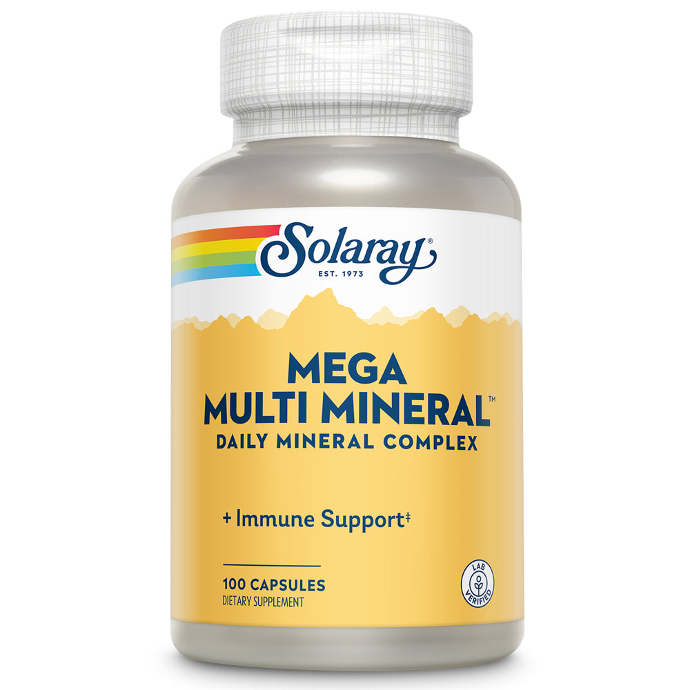 Solaray Mega Multi Mineral Vitamin Capsules, 100 Count