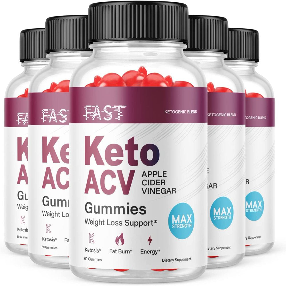 (5 Pack) Fast Keto ACV Gummies - Supplement for Weight Loss - Energy & Focus Boosting Dietary Supplements for Weight Management & Metabolism - Fat Burn - 300 Gummies