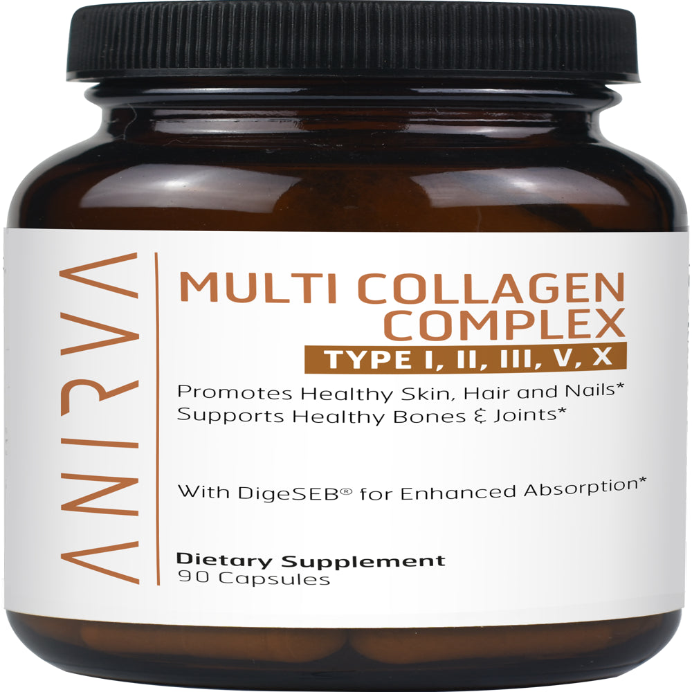 Multi Collagen Complex - Type I, II, III, V, X - Collagen Supplement for Anti-Aging, Healthy Joints, Hair, Skin & Nails