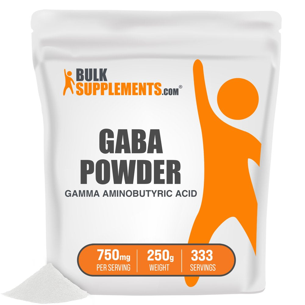 Bulksupplements.Com GABA (Gamma Aminobutyric Acid) Powder - Sleep Supplement - GABA 750Mg - Focus Aid - Butyric Acid (250 Grams - 8.8 Oz)