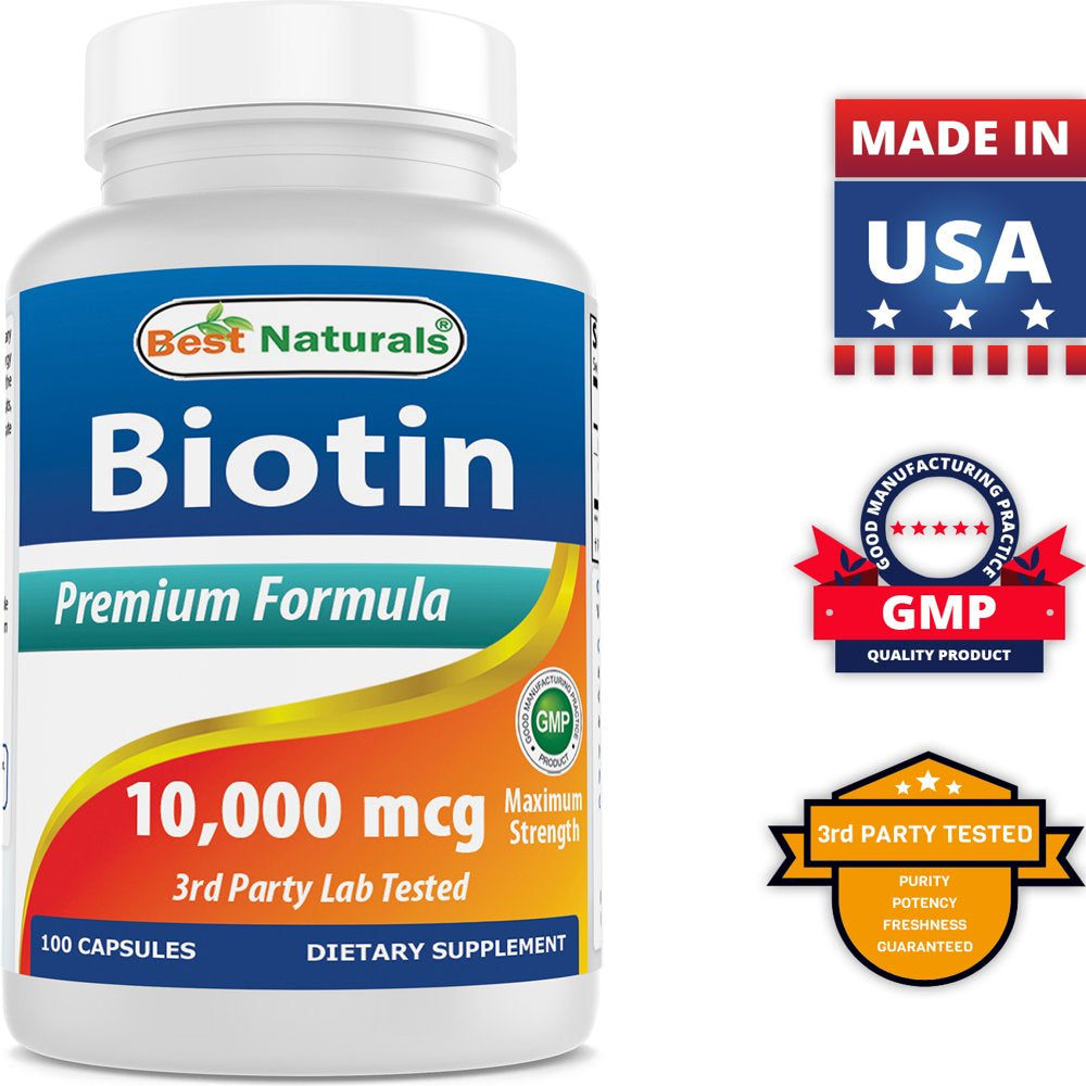 Best Naturals Biotin 10,000 Mcg 100 Capsules
