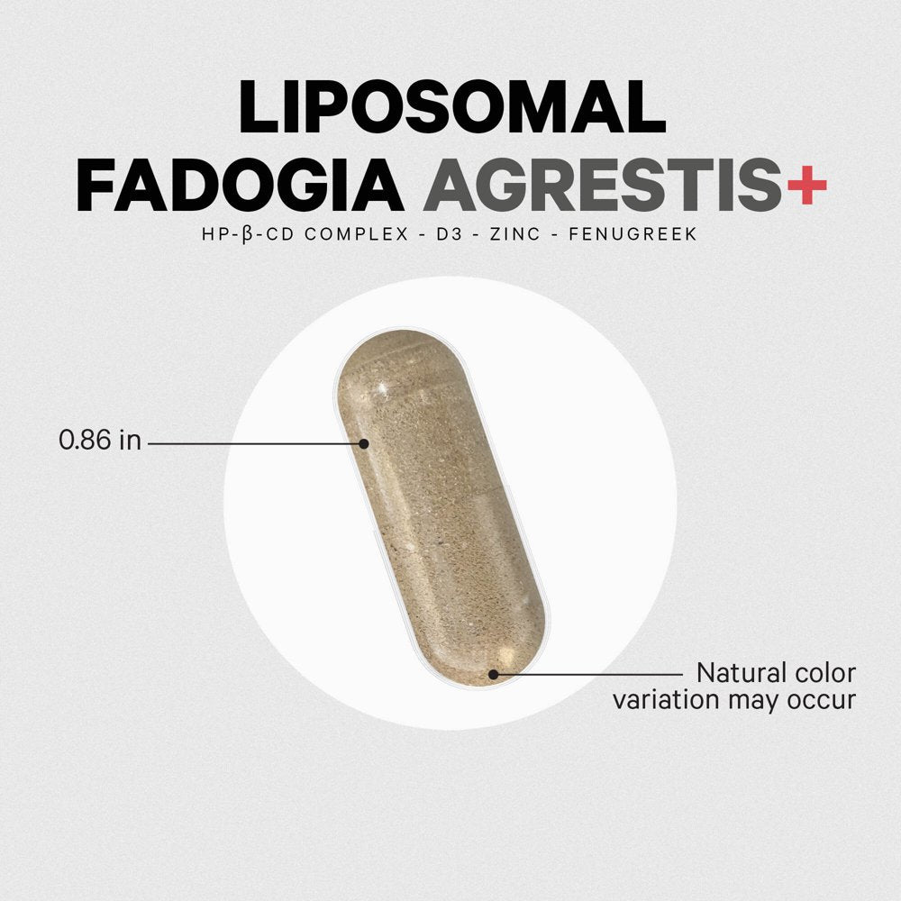 Codeage Liposomal Fadogia Agrestis, HP-?-CD Complex, Vitamin D3 Zinc Fenugreek Black Pepper, 60 Ct