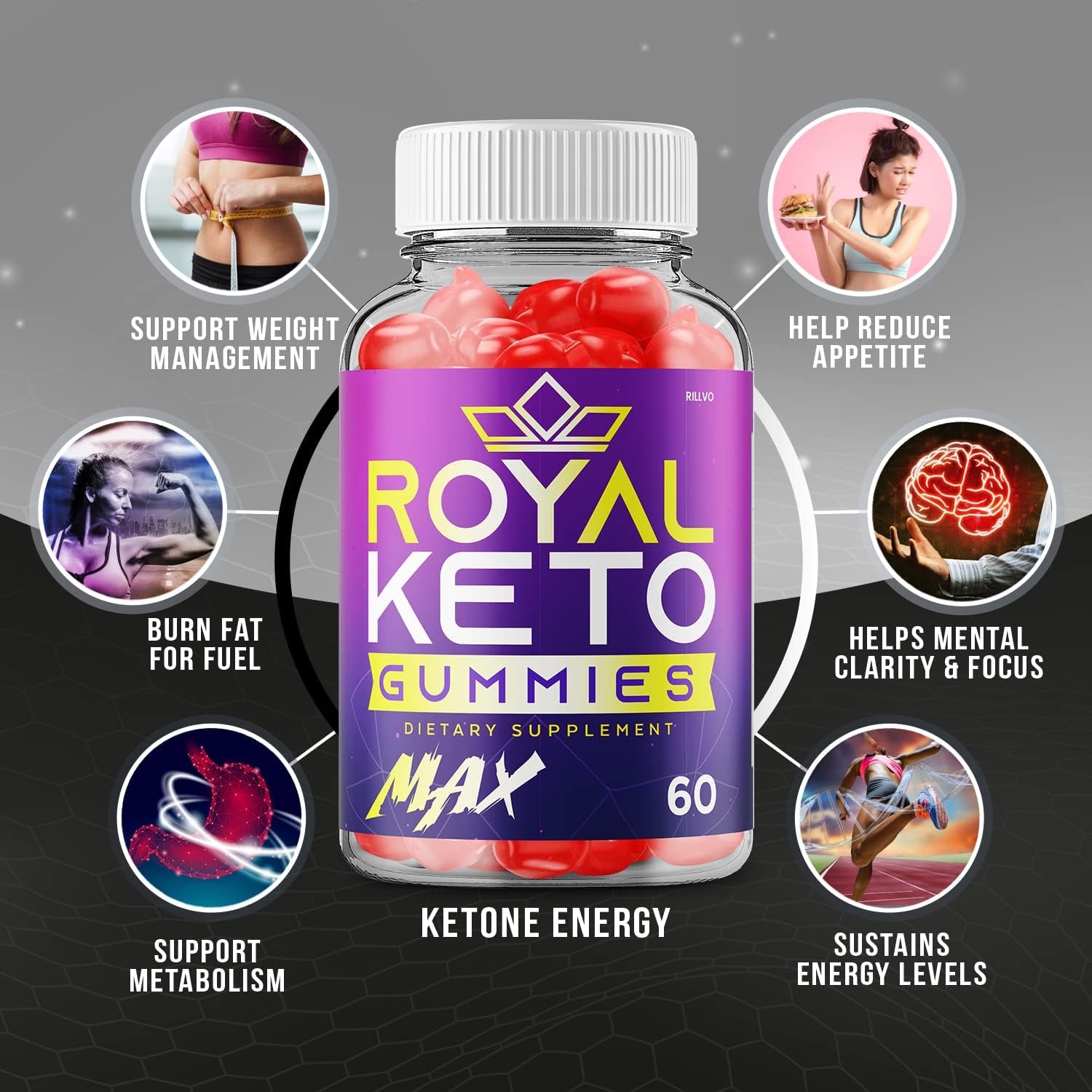 (2 Pack) Royal Max Keto Gummies Advanced Formula Royal Keto ACV Gummies Apple Cider Vinegar (120 Gummies)