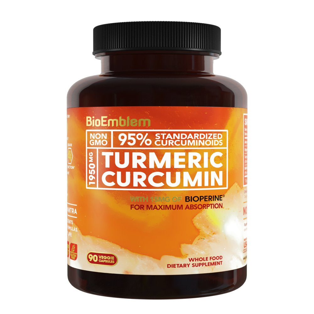 Bioemblem Supplement Triple Magnesium Complex and Turmeric Curcumin, Support for Muscles, Nerves, Joint & Heart Health