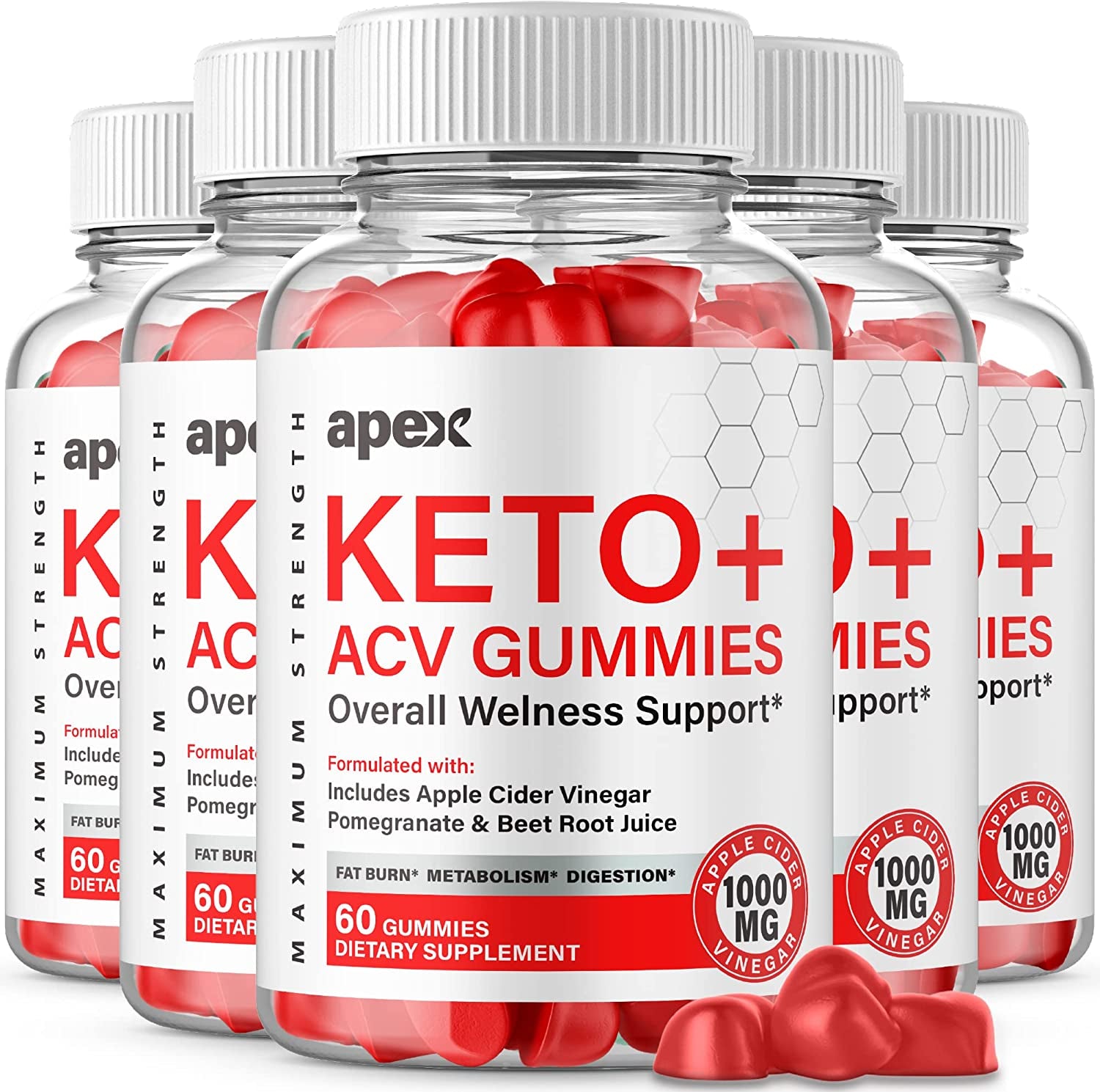 (5 Pack) Apex Keto Gummies Apex Keto ACV Gummies Advanced Formula Apex Keto Apple Cider Vinegar Gummies Gummy (300 Gummies)