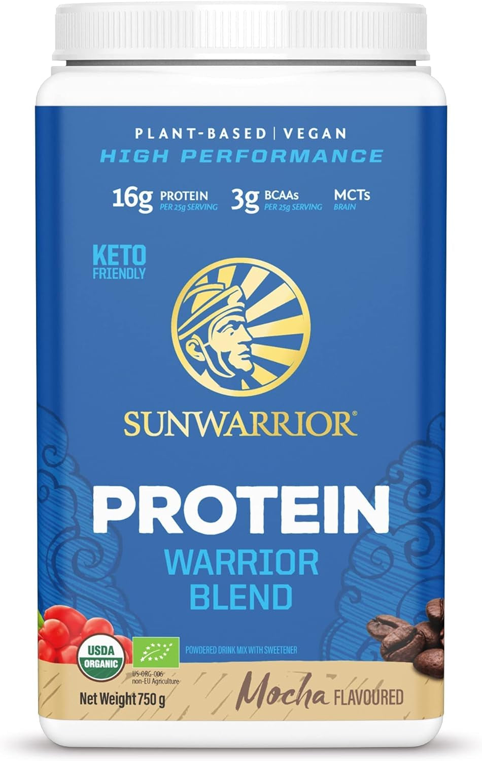 Sunwarrior Vegan Warrior Blend with Bcaas & Pea Protein & Vegan Collagen Building Protein Peptides with Hyaluronic Acid & Biotin