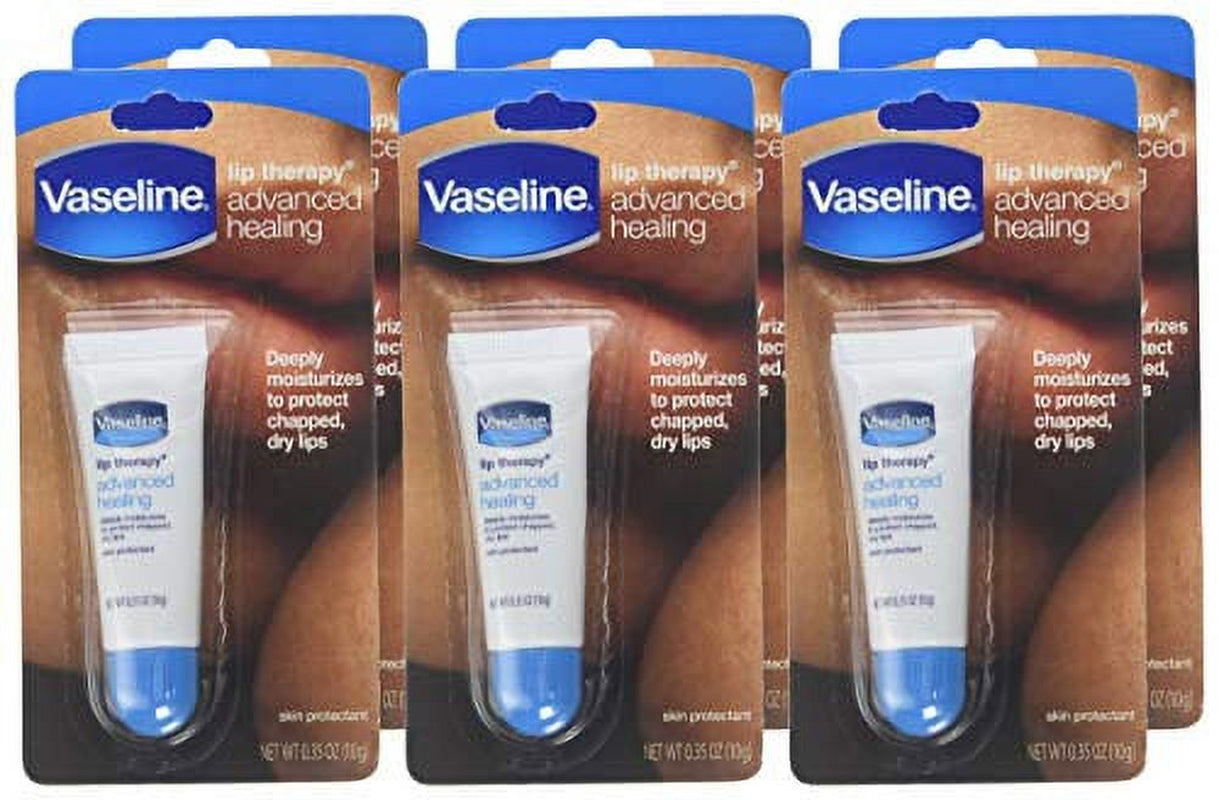 VASELINE Lip Therapy Advanced Healing Formula, 0.35 Oz 6 Pack