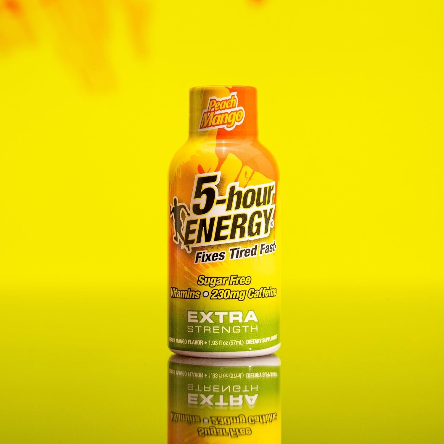 5-Hour ENERGY Extra Strength Energy Shot | Peach Mango Flavor | 1.93 Oz. | 24 Count | Sugar-Free & Zero Calories | B-Vitamins & Amino Acids | 230Mg Caffeinated Energy Shot | Dietary Supplement