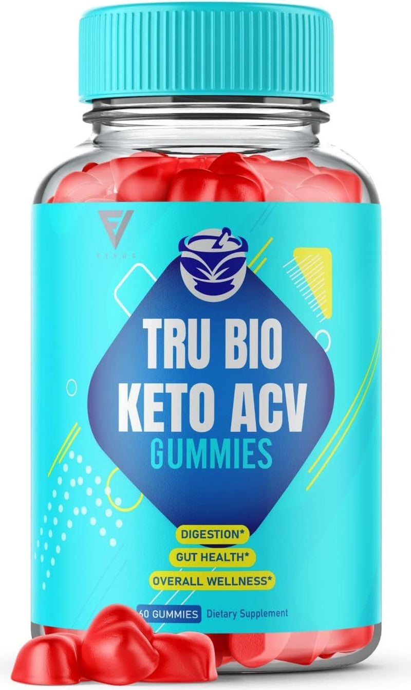 Fyvus Tru Bio Keto Gummies for Weight Loss, Trubio Keto, True Bio Keto ACV Gummy Fat Belly Burner Women Men Appetite Weightloss Apple Cider Vinegar Supplement (60 Gummies)