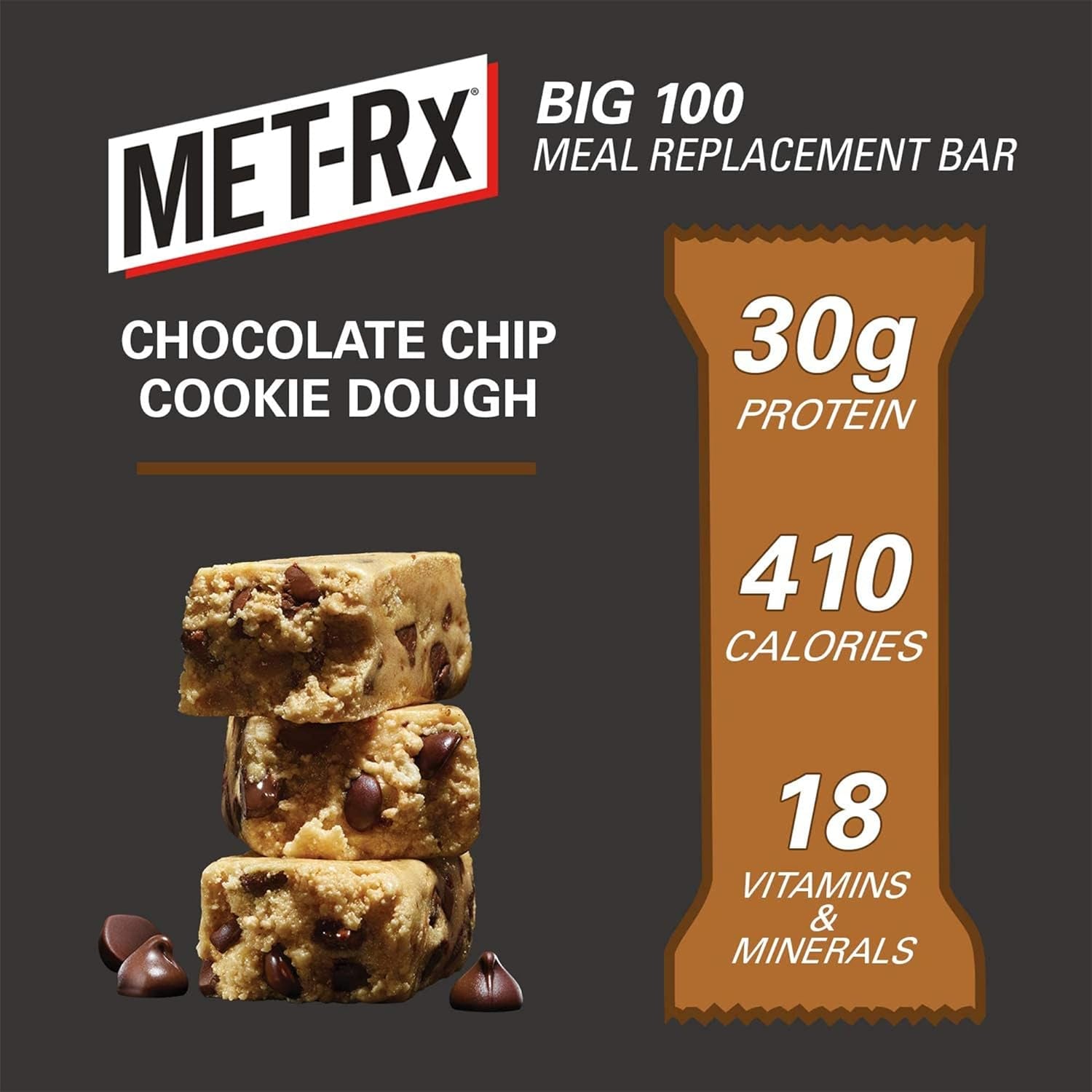 Big 100 Colossal Protein Bar - Chocolate Chip Cookie Dough - Summer Bundle with COLD PACK - Box of 9-3 Boxes - Meal Replacement - 30G Protein - 3.52 Oz Each