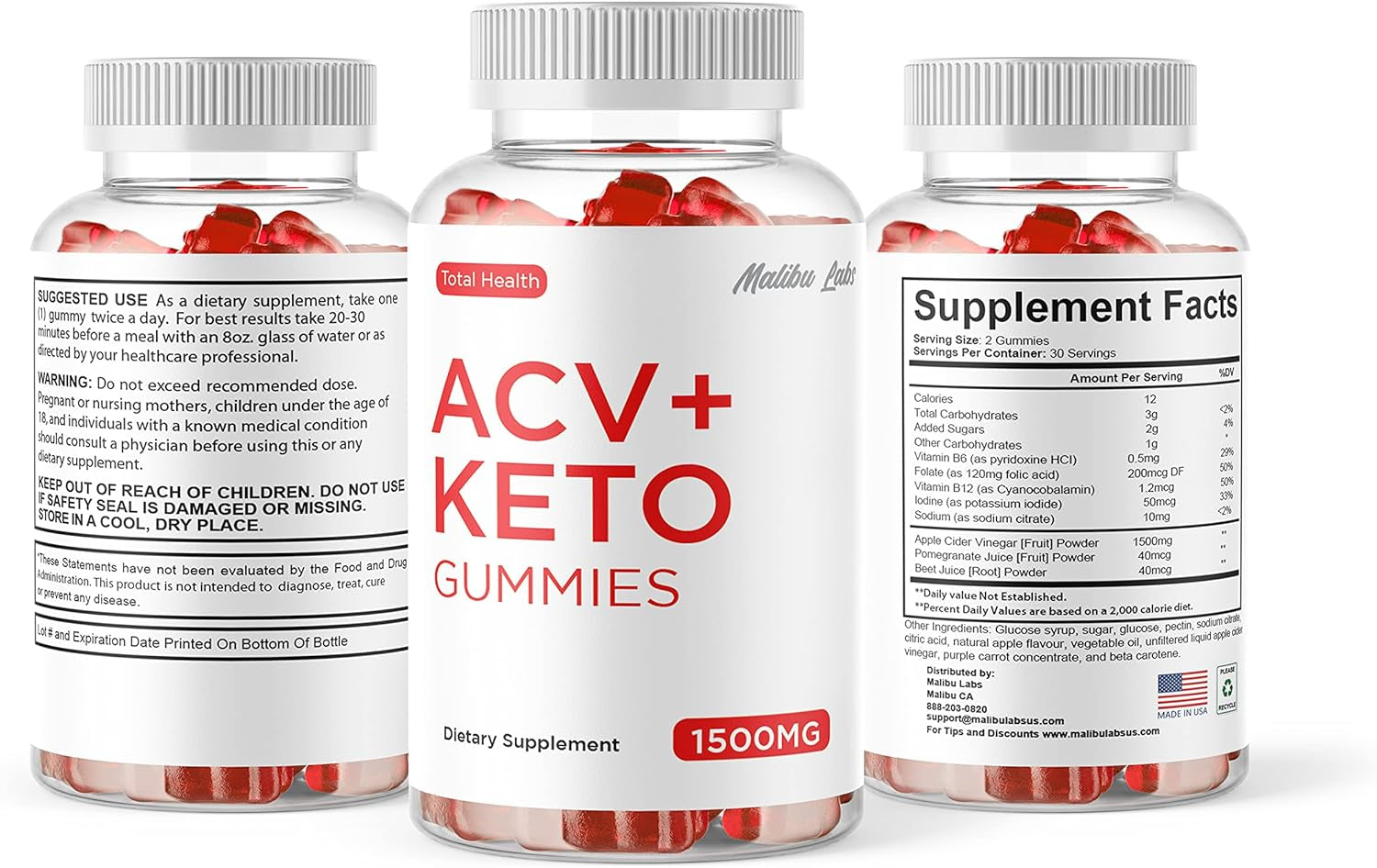 Total Health ACV Gummies, New Strong Time Released Formula, 1500Mg Once a Day, Ketogenic Ketosis, Totalhealth ACV Shark Gummies, Gummy Gomitas Apple Cider Vinegar Gummies, (1 Pack) 30 Day Supply Tank