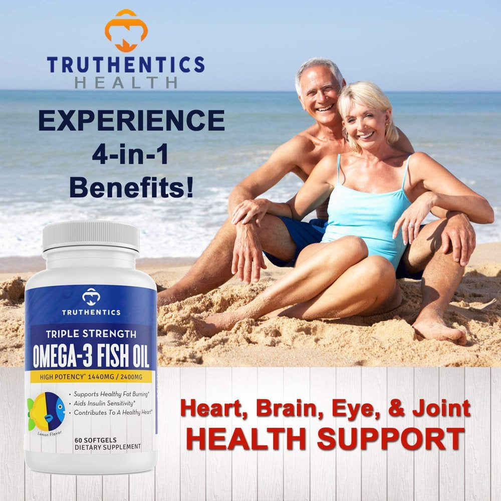 Truthentics Quercetin 800 Mg with Bromelain & Zinc plus Omega-3 Fish Oil Bundle - Immune & Respiratory Health - 60 Count Each