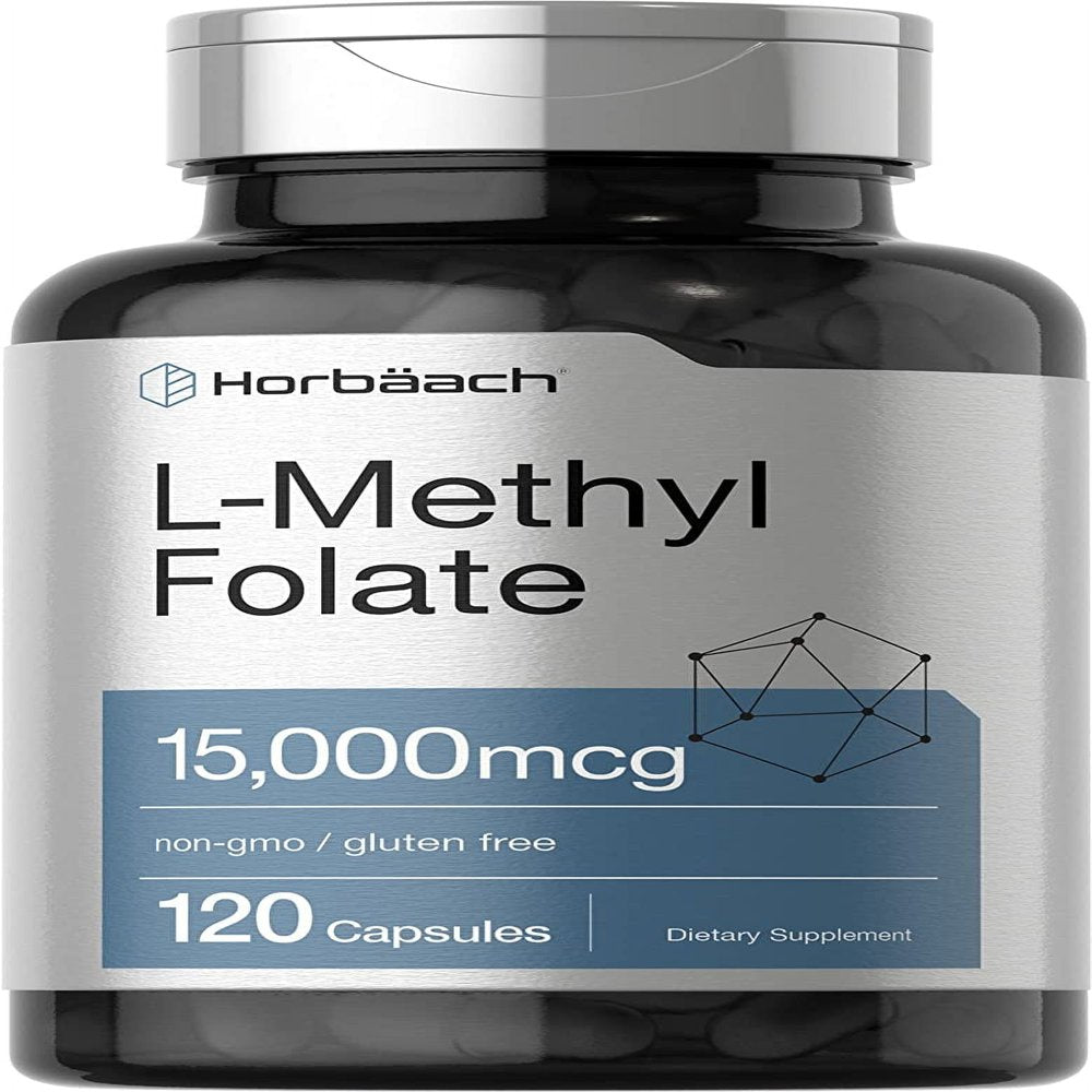 L Methylfolate 15000 Mcg | 120 Capsules | Methyl Folate 5-MTHF | by Horbaach
