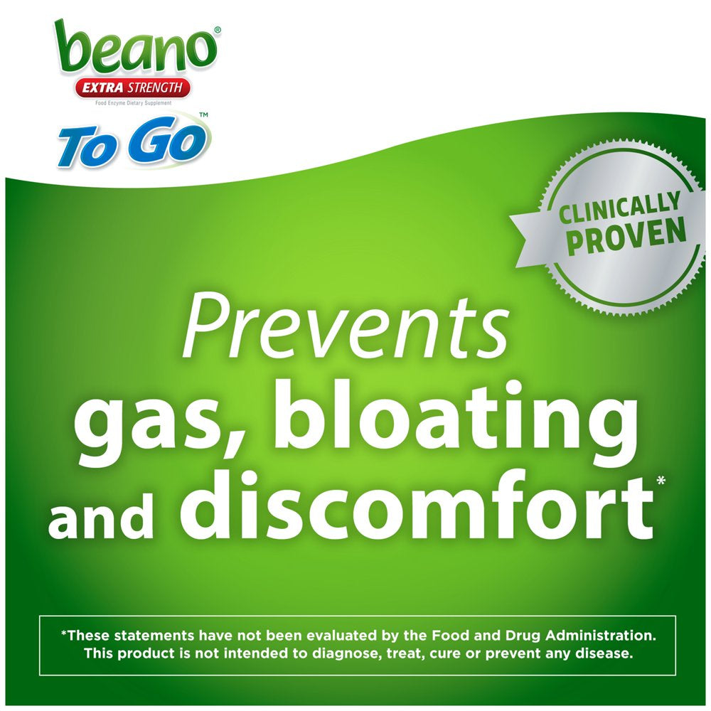 Beano to Go, Gas Prevention and Digestive Enzyme Supplement, 12 Count