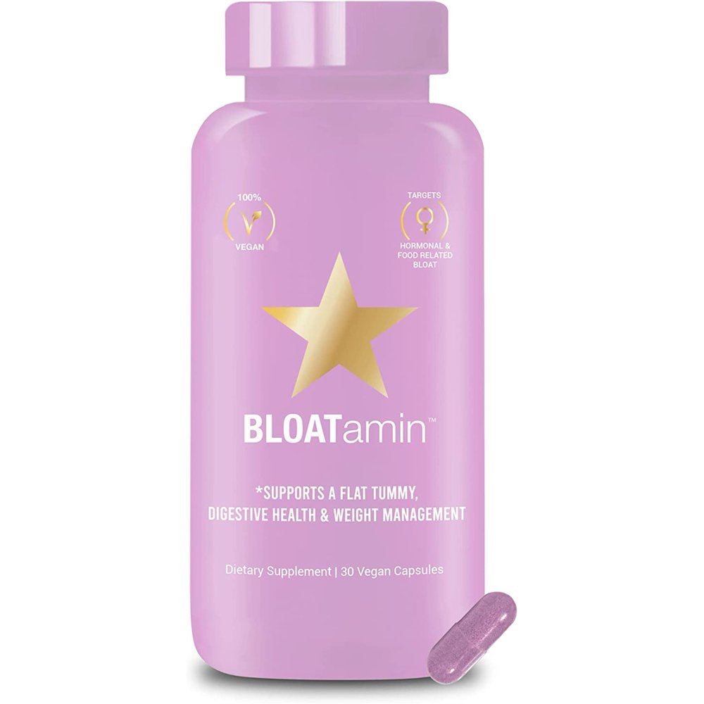 Hairtamin Bloatamin - Bloating Pills with Super Digestive Enzymes for Women - Vegan, Plant-Based Bloating Relief for Stomach, Water Retention, and Discomfort - Debloating Supplements, 30 Capsules