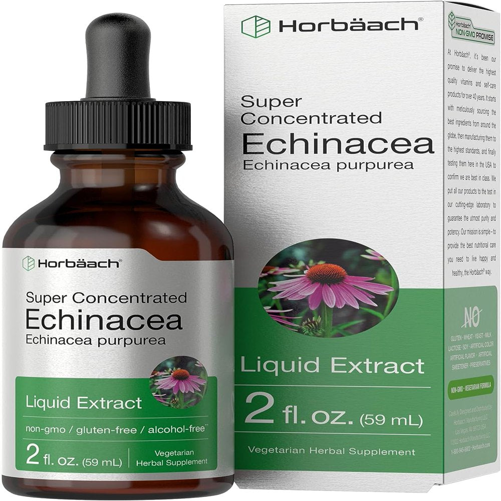 Echinacea Liquid Extract | 2 Oz | Vegetarian & Alcohol Free | by Horbaach