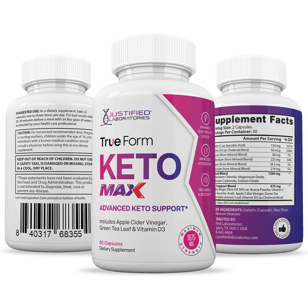 (10 Pack) True Form Keto ACV MAX Pills 1675Mg Alternative to Gummies Dietary Supplement 600 Capsules