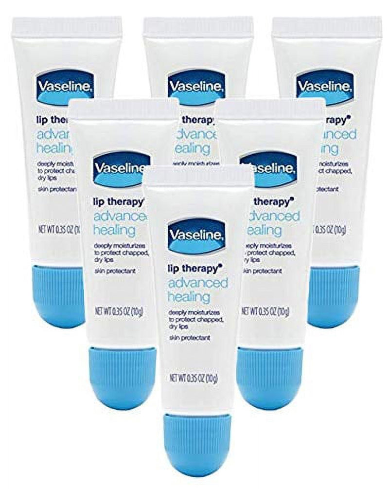 VASELINE Lip Therapy Advanced Healing Formula, 0.35 Oz 6 Pack