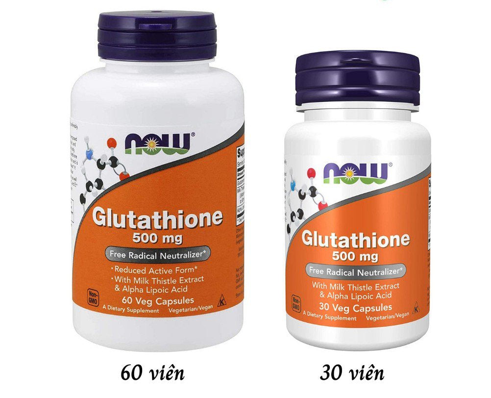 NOW Glutathione 500 Mg 30 Veg Caps Made in USA, Dietary Supplements.