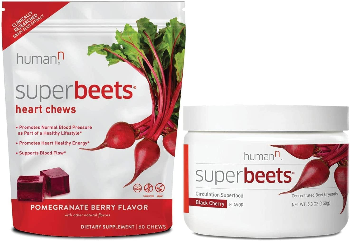 Humann Superbeets Heart Chews & Superbeets Black Cherry Powder