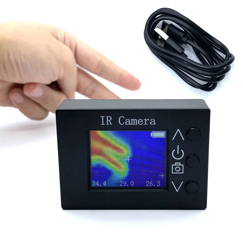 Walmeck 32 * 24 Pixel Infrared Sensors Portable Thermal Imager Handheld 1.8Inch TFT Display 160*128 Resolution Clear Definition Imaging Camera -40℃ to 300℃ Temperature Measurement Instrument