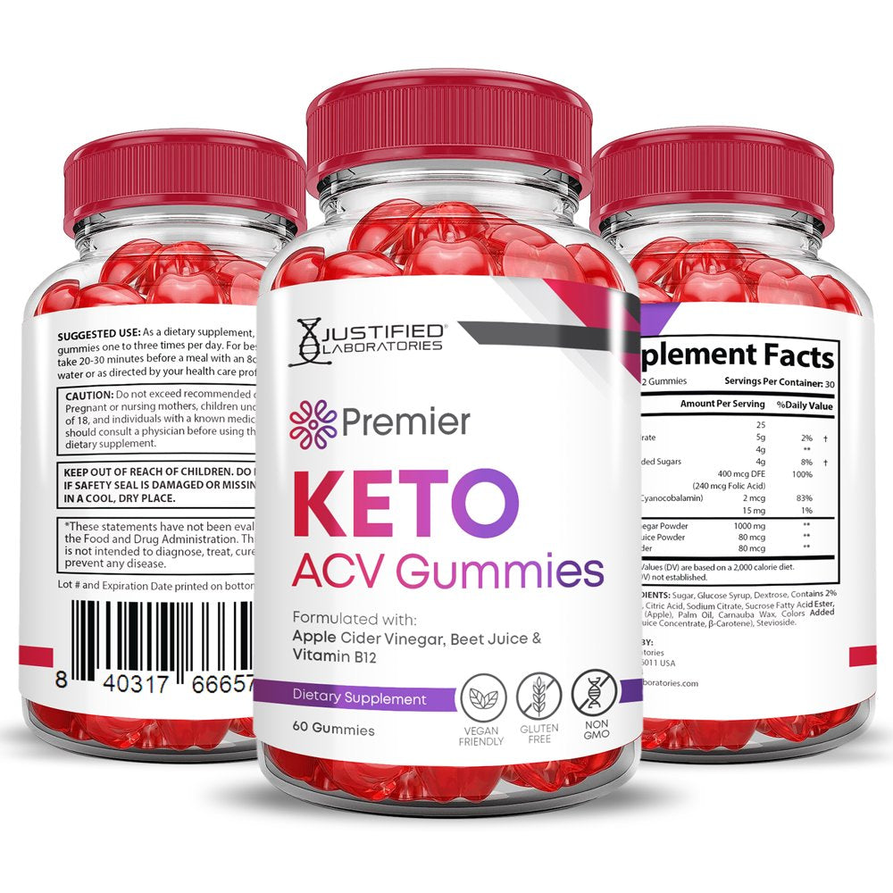 (5 Pack) Premier Keto ACV Gummies 1000MG Dietary Supplement 300 Gummys