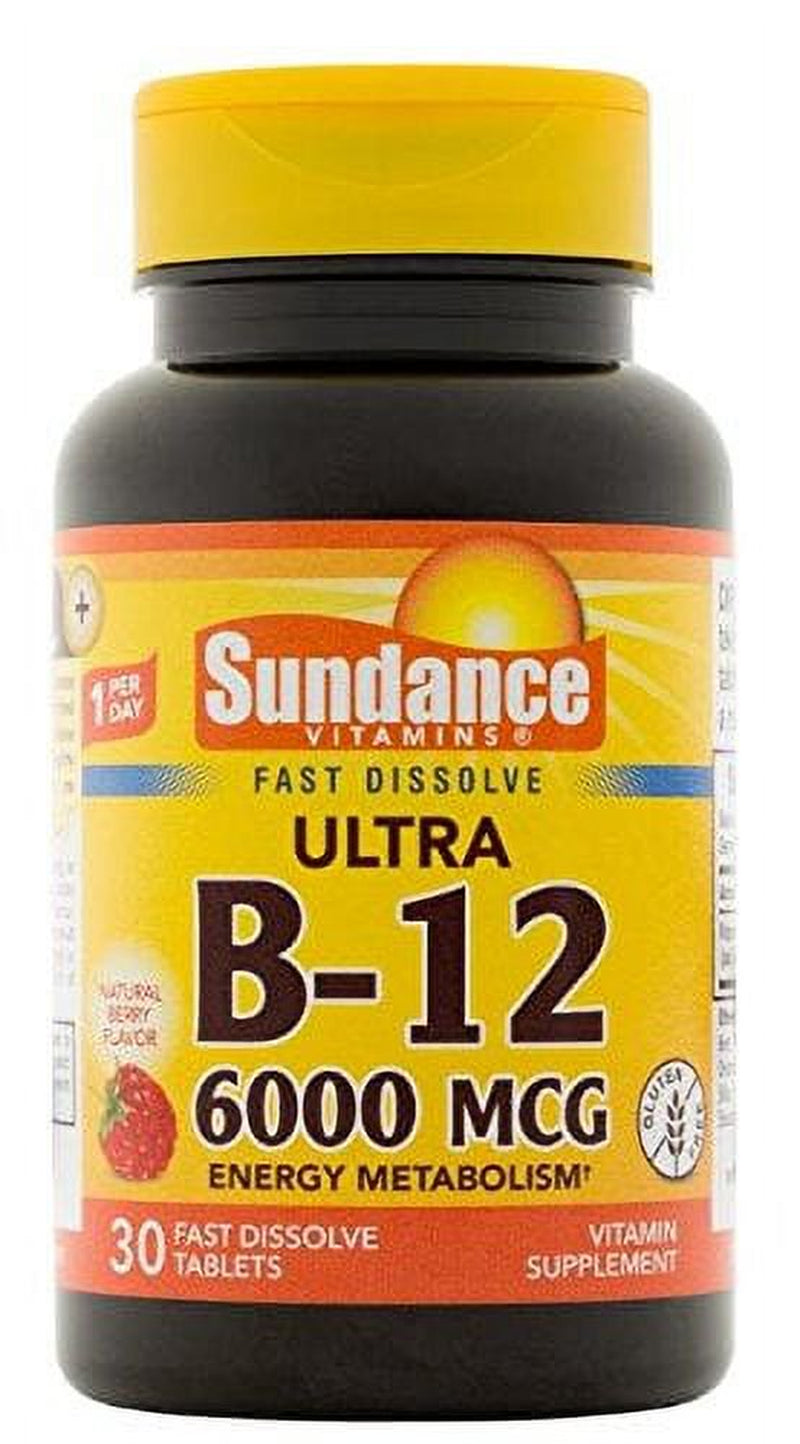 Sundance Vitamin B12 6000 Mcg Tablets, 30 Count