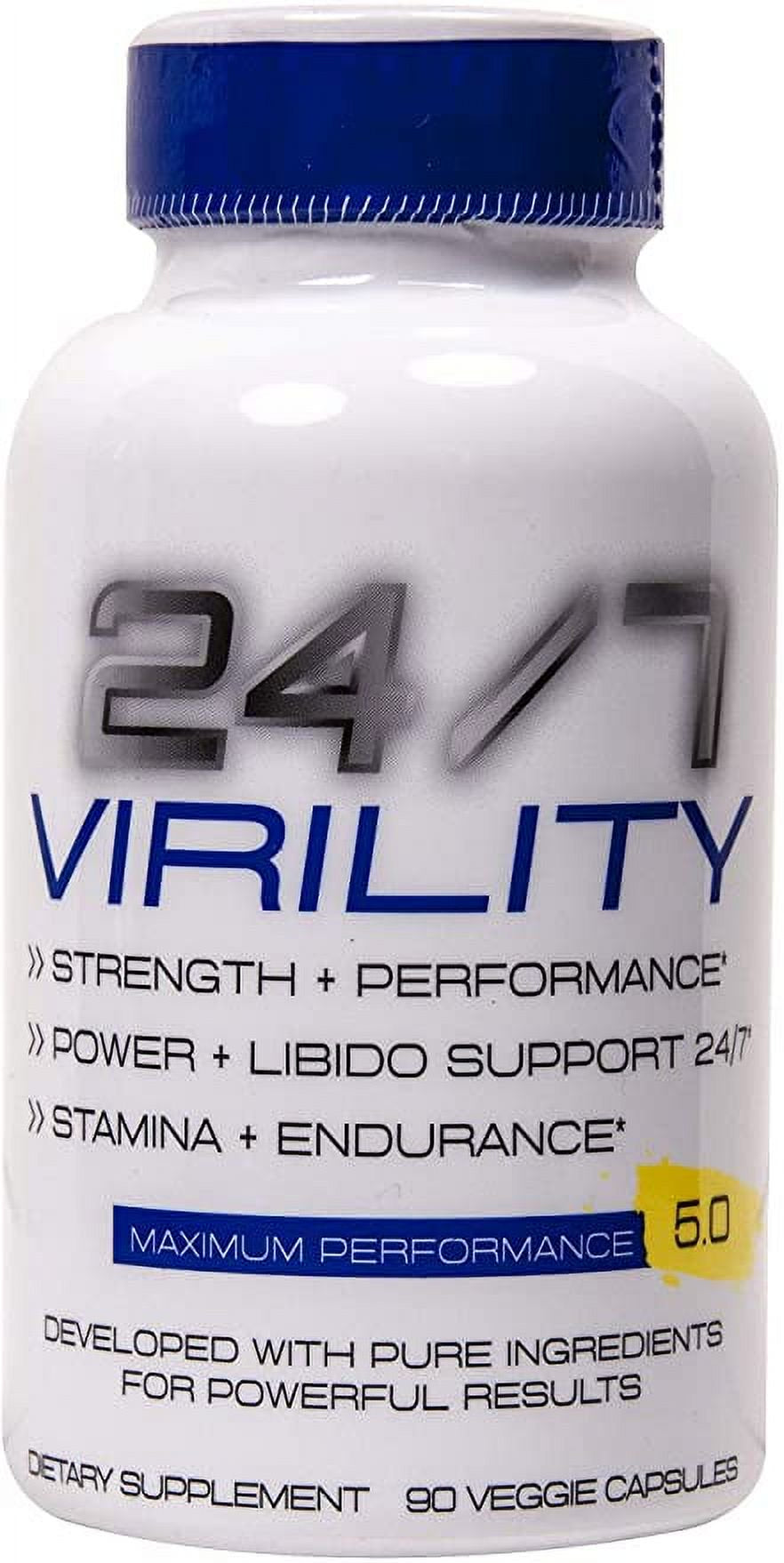 24/7 Virility Stamina & Enlargement Booster for Men - Increase Size, Strength, Stamina - Energy, Mood, Endurance Boost - All Natural Once Daily Supplement for Men - Made in USA