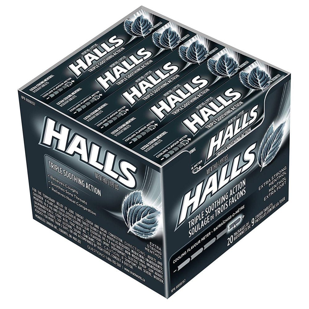 Hard Candies, Extra Strong, 20 Count (Pack of 3) by Halls