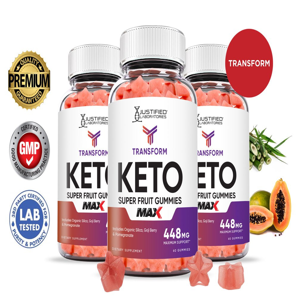 (3 Pack) Transform Keto Max Gummies Dietary Supplement 180 Gummys