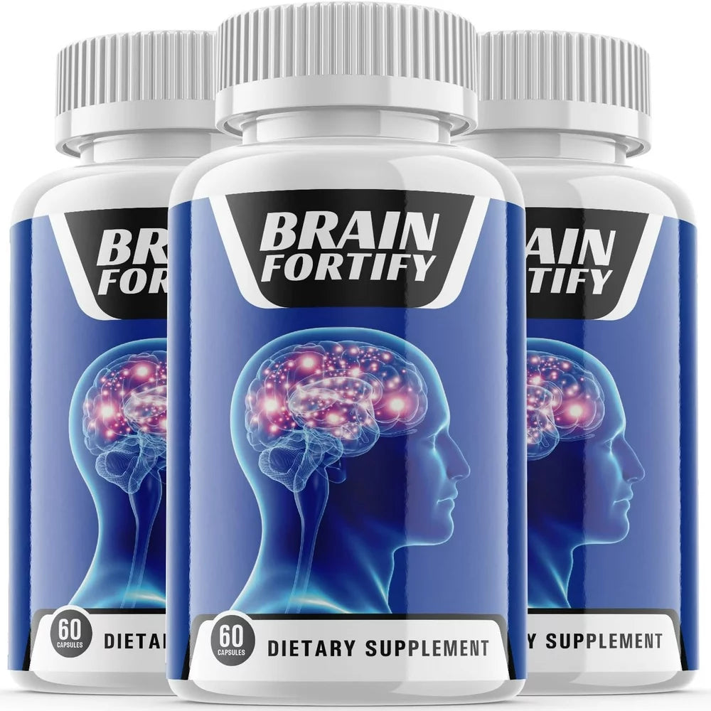 (3 Pack) Brain Fortify - Brain Boost Supplement - Dietary Supplement for Focus, Memory, Clarity, Cognitive - Advanced Nootropic Support Formula for Maximum Strength - 180 Capsules