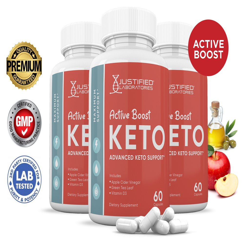 (3 Pack) Active Boost Keto ACV Pills 1275Mg Alternative to Gummies Dietary Supplement 180 Capsules