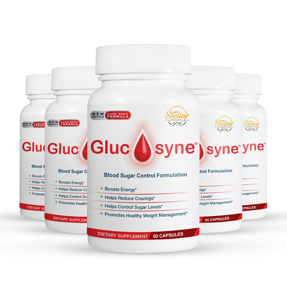 5 Pack Glucosyne Blood Sugar Control Formula Burn Fat, Reduce Cravings Lower Glucose-60 Capsules X5