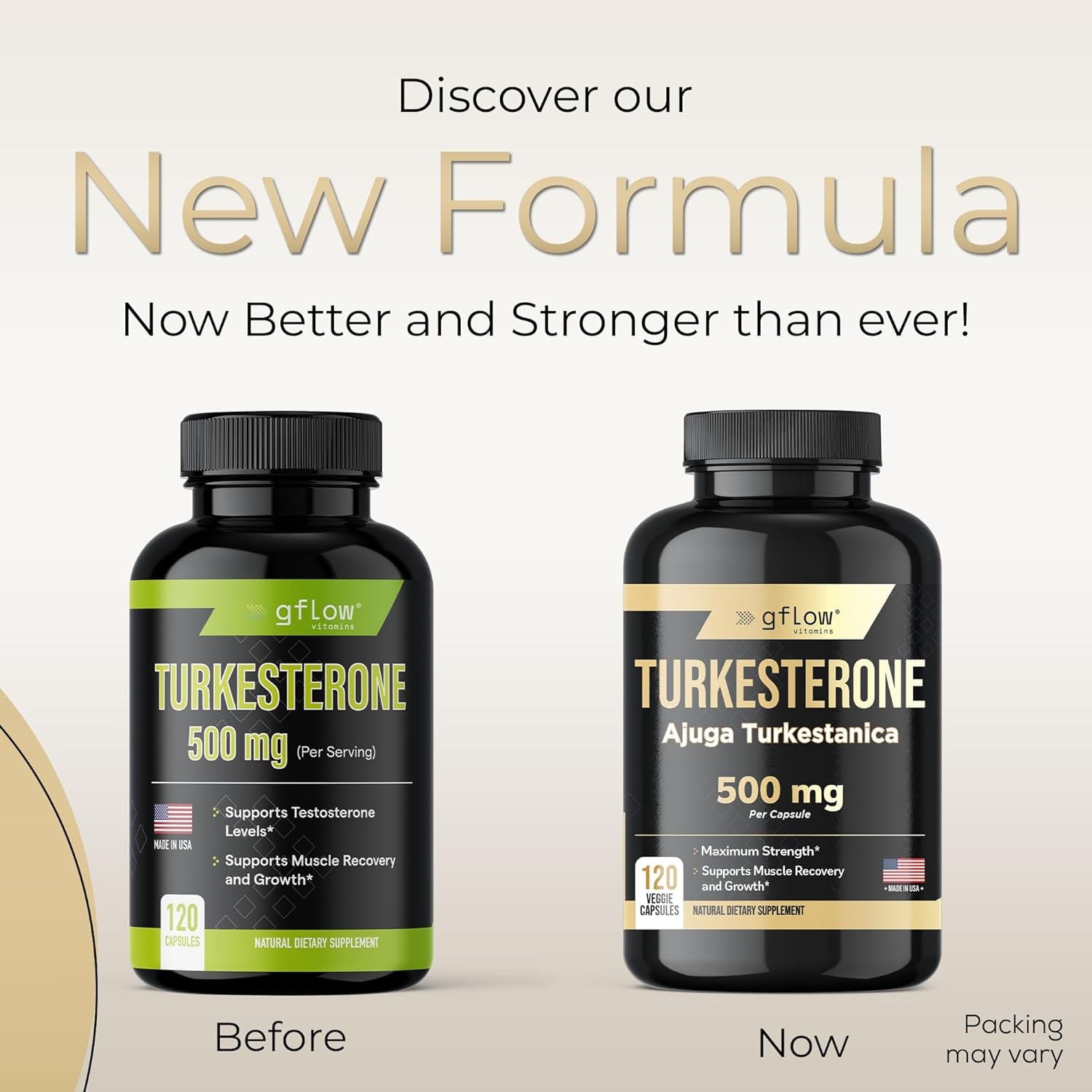 Turkesterone - 500 Mg (Ajuga Turkestanica Extract Std. to 10% Turkesterone) Similar to Ecdysterone - Promotes Strength, Endurance, Muscle Growth - Highly Bioavailable & Plant Based - 4 Months Supply