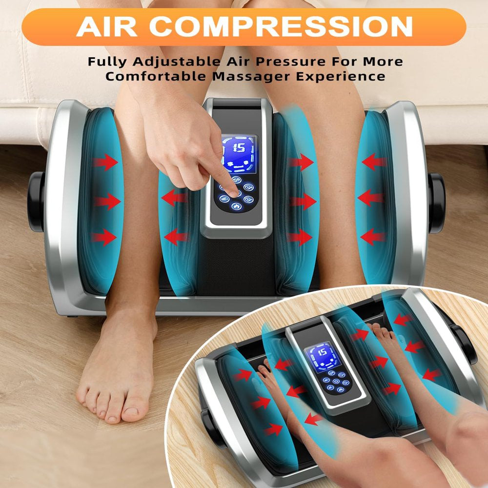 TISSCARE Foot Massager for Circulation and Pain Relief, 2023 Upgrade Shiatsu Foot Massger Machine with Heat and Air Bags, Feet Massage for Neuropathy Plantar Fasciities Relief, Suit for Foot, Calf