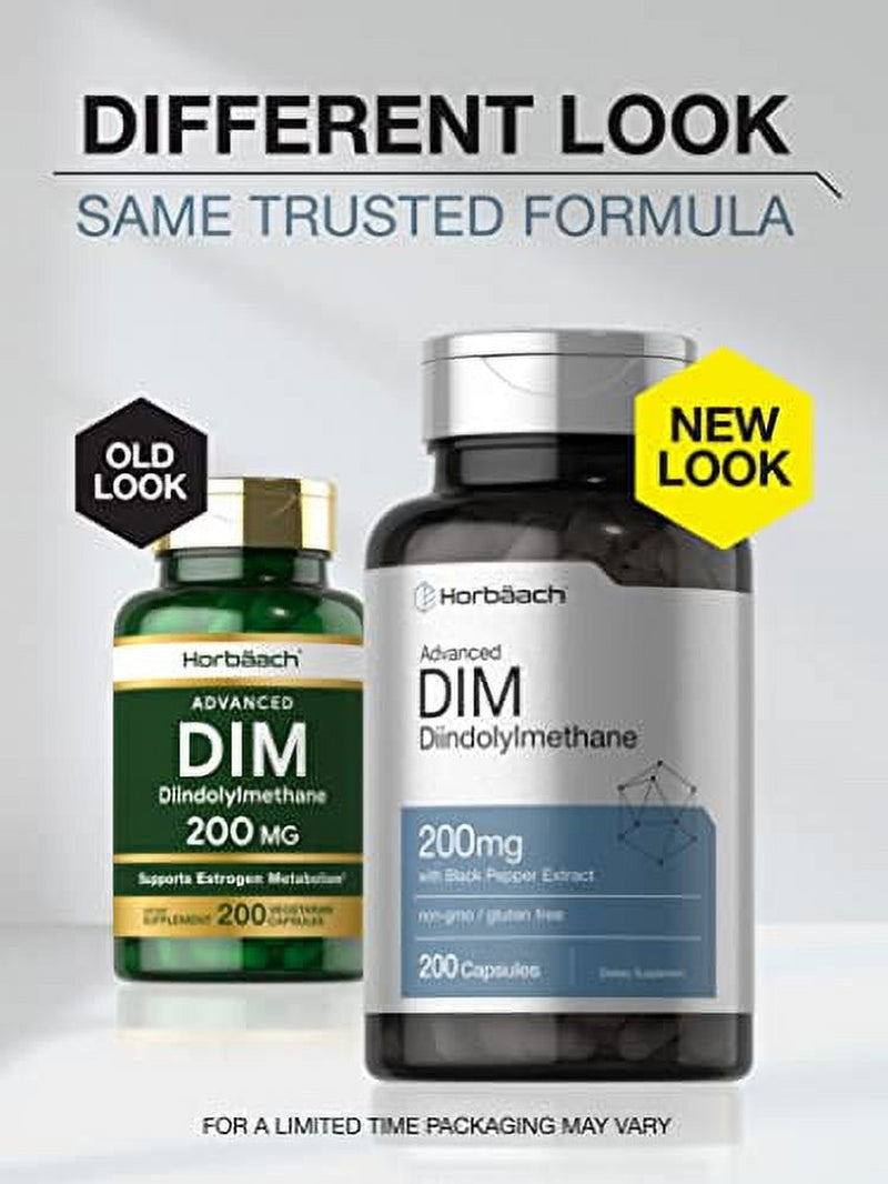 DIM Supplement 200Mg | Advanced Diindolylmethane | 200 Veggie Capsules | Vegetarian, Non-Gmo, Gluten Free | by Horbaach